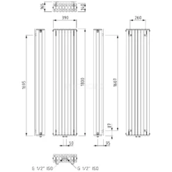 Atlas Designradiator | 39x180 Cm Mat Wit 3990 Watt Aluminium Centrale Verwarming -Badkamer Verkoopwinkel atlas designradiator 39x180 cm mat wit 3990 watt aluminium centrale verwarming dr67 0818swn 5