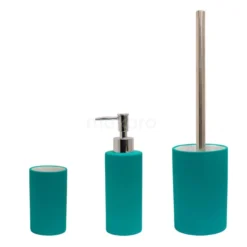 Badkamer Accessoires Set Solid. Turquoise