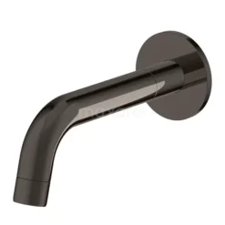 Baduitloop Radius Black Chrome, Wandmontage, Zwart Chroom