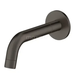 Baduitloop Radius Black Steel, Wandmontage, Zwart Metaal