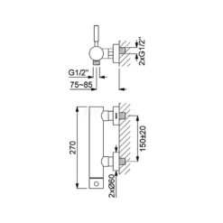 Douchekraan Radius Chrome, Eéngreeps Mengkraan, Chroom -Badkamer Verkoopwinkel douchekraan radius chrome eengreeps mengkraan chroom 55.106.001 2