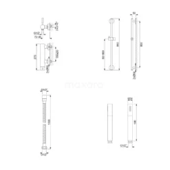 Doucheset Radius Chrome, Eéngreeps Mengkraan, Chroom -Badkamer Verkoopwinkel doucheset radius chrome eengreeps mengkraan chroom dsa 5502 00003 7