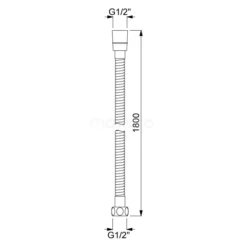Doucheslang Radius Chrome, 180cm, Chroom -Badkamer Verkoopwinkel doucheslang radius chrome 180cm chroom 99.400.180 2