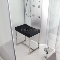 Douchestoel Donkergrijs Kussen RVS Frame