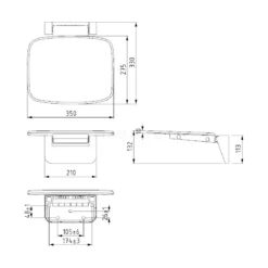 Douchestoel Wit Wandmontage -Badkamer Verkoopwinkel douchestoel wit wandmontage ds 001w 3