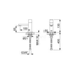 Fonteinkraan Cubic Chrome, Koudwaterkraan, Chroom -Badkamer Verkoopwinkel fonteinkraan cubic chrome koudwaterkraan chroom 22.004.404 2