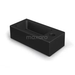 Fonteintje WC Clasico Keramiek Mat Zwart Kraangat Rechts