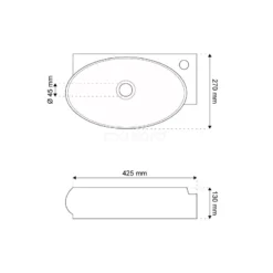 Fonteintje WC Clasico Keramiek Wit Kraangat Rechts Met Overloop -Badkamer Verkoopwinkel fonteintje wc clasico keramiek wit kraangat rechts met overloop k110 1085 2