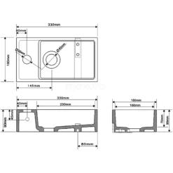 Fonteintje WC Mintra Solid Surface Mat Wit Kraangat Links -Badkamer Verkoopwinkel fonteintje wc mintra solid surface mat wit kraangat links m110 1011 2