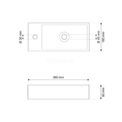 Fonteintje WC Novanta Natuursteen Blue Stone Kraangat Links -Badkamer Verkoopwinkel fonteintje wc novanta natuursteen blue stone kraangat links n118 1011 2