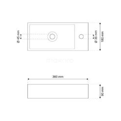 Fonteintje WC Novanta Natuursteen Blue Stone Kraangat Rechts -Badkamer Verkoopwinkel fonteintje wc novanta natuursteen blue stone kraangat rechts n118 1016 2