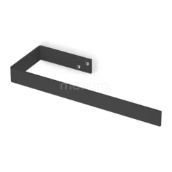 Handdoekbeugel Designradiator RVS Brushed Steel Mat Zwart Recht