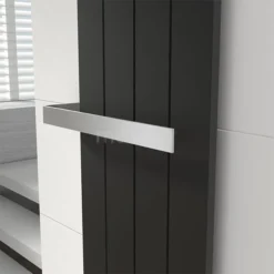 Handdoekbeugel Designradiator RVS Brushed Steel Recht