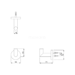 Handdoekhaak Radius Black Steel, Zwart Metaal -Badkamer Verkoopwinkel handdoekhaak radius black steel zwart metaal 150 0601zm 2
