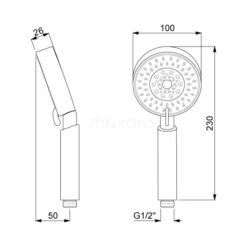 Handdouche Radius Black, 5 Standen, Zwart -Badkamer Verkoopwinkel handdouche radius black 5 standen zwart 99.104.000mb 2