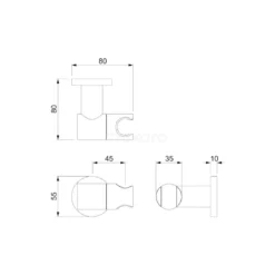 Handdouchehouder Radius Black Steel, Wandmontage, Zwart Metaal -Badkamer Verkoopwinkel handdouchehouder radius black steel wandmontage zwart metaal 55.156.870zmns 4