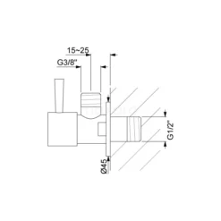 Hoekstopkraan Radius Black, Wandmontage, Zwart -Badkamer Verkoopwinkel hoekstopkraan radius black wandmontage zwart 99.300.004mb 2