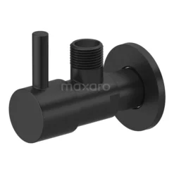 Hoekstopkraan Radius Black, Wandmontage, Zwart