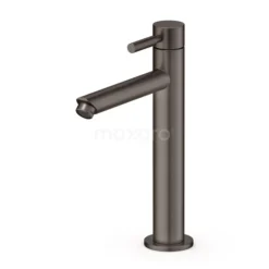 Hoge Fonteinkraan Radius Black Steel, Koudwaterkraan, Zwart Metaal