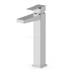 Hoge Wastafelkraan Cubic Chrome, Eéngreeps Mengkraan, Chroom