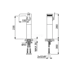 Hoge Wastafelkraan Distinct Chrome, Eéngreeps Mengkraan, Waterval Uitloop, Chroom -Badkamer Verkoopwinkel hoge wastafelkraan distinct chrome eengreeps mengkraan waterval uitloop chroom 77.003.522 3