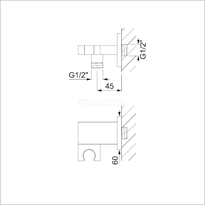Inbouw Badkraan Met Handdouche Blend Chrome, Eéngreeps Mengkraan, Chroom 6 Inbouw Badkraan Met Handdouche Blend Chrome, Eéngreeps Mengkraan, Chroom - Afbeelding 6