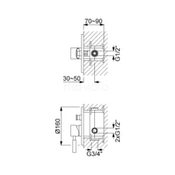 Inbouw Badkraan Met Handdouche Radius Black Chrome, Eéngreeps Mengkraan, Zwart Chroom -Badkamer Verkoopwinkel inbouw badkraan met handdouche radius black chrome eengreeps mengkraan zwart chroom cib55 00018 2