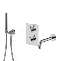 Inbouw Badkraan Met Handdouche Radius Chrome, Thermostatisch, Chroom