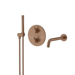 Inbouw Badkraan Met Handdouche Radius Copper, Thermostatisch, Koper