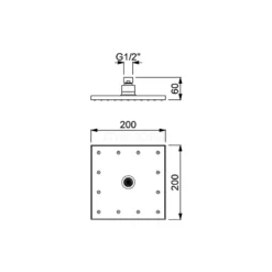 Inbouw Badkraan Met Regendouche Cubic Chrome, Thermostatisch, Chroom -Badkamer Verkoopwinkel inbouw badkraan met regendouche cubic chrome thermostatisch chroom dic22 00001 3