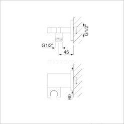 Inbouw Badkraan Met Regendouche Cubic Chrome, Thermostatisch, Chroom -Badkamer Verkoopwinkel inbouw badkraan met regendouche cubic chrome thermostatisch chroom dic22 00001 5