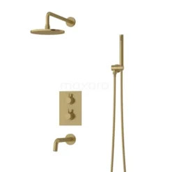 Inbouw Badkraan Met Regendouche Radius Gold, Thermostatisch, Goud
