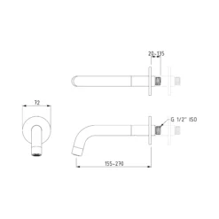 Inbouw Badkraan Met Regendouche Radius Gold, Thermostatisch, Goud -Badkamer Verkoopwinkel inbouw badkraan met regendouche radius gold thermostatisch goud dig55 00001 6