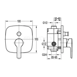 Inbouw Douchekraan Distinct Chrome, Eéngreeps Mengkraan, Chroom -Badkamer Verkoopwinkel inbouw douchekraan distinct chrome eengreeps mengkraan chroom 88.151.101 2