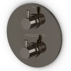 Inbouw Douchekraan Radius Black Chrome, Thermostatisch, Zwart Chroom