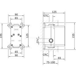 Inbouw Douchekraan Radius Copper, Eéngreeps Mengkraan, Koper -Badkamer Verkoopwinkel inbouw douchekraan radius copper eengreeps mengkraan koper 55.151.101kpns 3