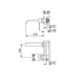 Inbouw Wastafelkraan Blend Chrome, Eéngreeps Mengkraan, Chroom -Badkamer Verkoopwinkel inbouw wastafelkraan blend chrome eengreeps mengkraan chroom 44.153.501n 3