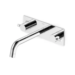 Inbouw Wastafelkraan Radius Chrome, Tweegreeps Mengkraan, Verlengde Uitloop, Chroom