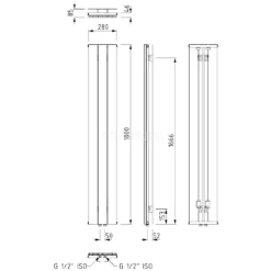 Jupiter Designradiator | 28x180 Cm Mat Zwart 789 Watt Aluminium Centrale Verwarming -Badkamer Verkoopwinkel jupiter designradiator 28x180 cm mat zwart 789 watt aluminium centrale verwarming dr52 0318sbn 4