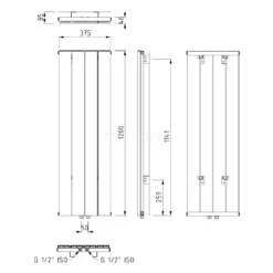 Jupiter Designradiator | 37,5x120 Cm Donkergrijs 701 Watt Aluminium Centrale Verwarming -Badkamer Verkoopwinkel jupiter designradiator 375x120 cm donkergrijs 701 watt aluminium centrale verwarming dr52 0412rdn 4