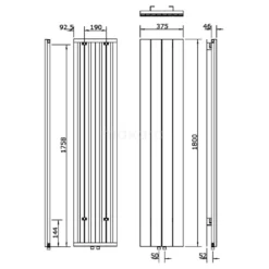 Jupiter Designradiator | 37,5x180 Cm Donkergrijs 1052 Watt Aluminium Centrale Verwarming -Badkamer Verkoopwinkel jupiter designradiator 375x180 cm donkergrijs 1052 watt aluminium centrale verwarming dr52 0418rdn 4