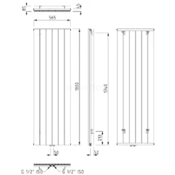 Jupiter Designradiator | 56,5x180 Cm Mat Zwart 1577 Watt Aluminium Centrale Verwarming -Badkamer Verkoopwinkel jupiter designradiator 565x180 cm mat zwart 1577 watt aluminium centrale verwarming dr52 0618sbn 4