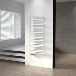 Kepler Handdoekradiator | 55x129,6 Cm Mat Wit 1001 Watt Aluminium Centrale Verwarming -Badkamer Verkoopwinkel kepler handdoekradiator 55x1296 cm mat wit 1001 watt aluminium centrale verwarming dr63 0513swn 2