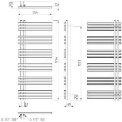 Kepler Handdoekradiator Elektrisch | 55x129,6 Cm Mat Wit 1001 Watt Aluminium -Badkamer Verkoopwinkel kepler handdoekradiator elektrisch 55x1296 cm mat wit 1001 watt aluminium dr63 0513swn e 6