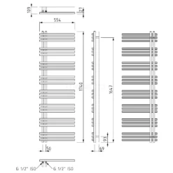 Kepler Handdoekradiator Elektrisch | 55x174 Cm Mat Wit 1242 Watt Aluminium -Badkamer Verkoopwinkel kepler handdoekradiator elektrisch 55x174 cm mat wit 1242 watt aluminium dr63 0517swn e 6