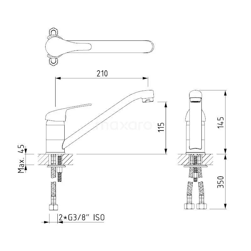 Keukenkraan Easy Chrome, Eéngreeps Mengkraan, Chroom 3 Keukenkraan Easy Chrome, Eéngreeps Mengkraan, Chroom - Afbeelding 3