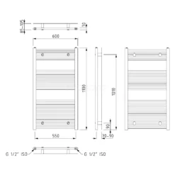 Mars Handdoekradiator Elektrisch | 60x110 Cm Hoogglans Wit 559 Watt Staal -Badkamer Verkoopwinkel mars handdoekradiator elektrisch 60x110 cm hoogglans wit 559 watt staal dr16 0611w e 5