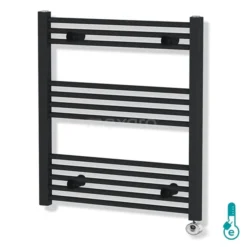 Mars Handdoekradiator Elektrisch | 60x74 Cm Mat Zwart 339 Watt Staal