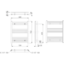 Mars Handdoekradiator Elektrisch | 60x74 Cm Mat Zwart 339 Watt Staal -Badkamer Verkoopwinkel mars handdoekradiator elektrisch 60x74 cm mat zwart 339 watt staal dr16 0607sb e 5