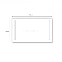 Meso Badkamerspiegel Met Ledverlichting | 100x60cm -Badkamer Verkoopwinkel meso badkamerspiegel met ledverlichting 100x60cm m32 1000 45505 4